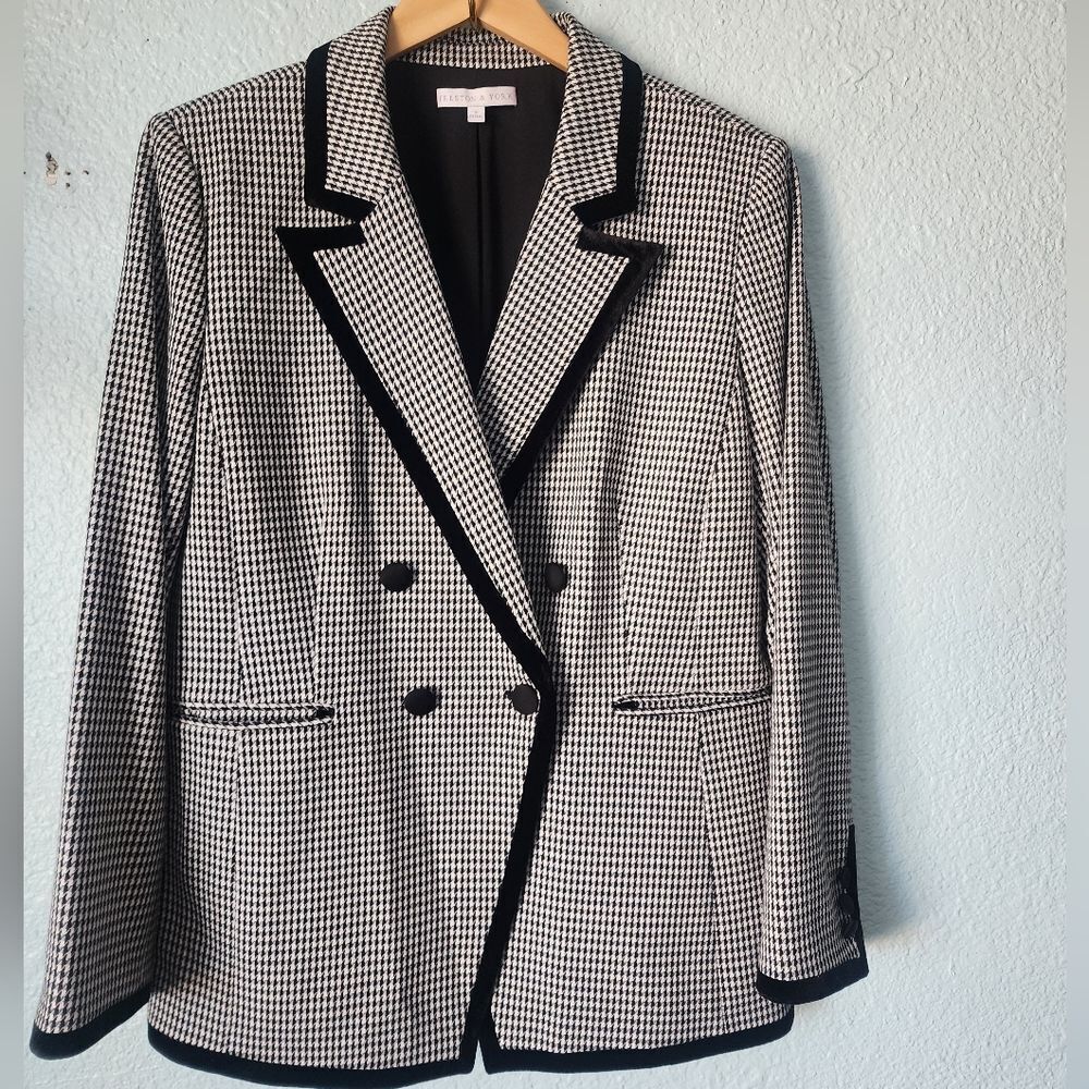 Preston & York Monochrome Houndstooth Blazer